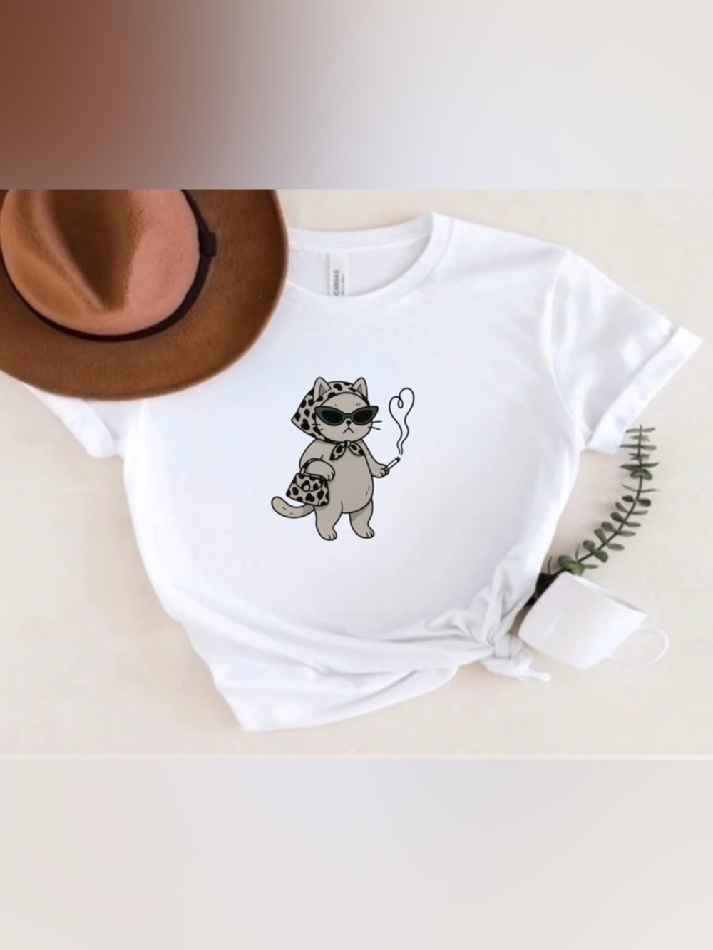 Fancy Cat Shirt Cool Cat Graphic Tee Funny Stylish Kitty Top